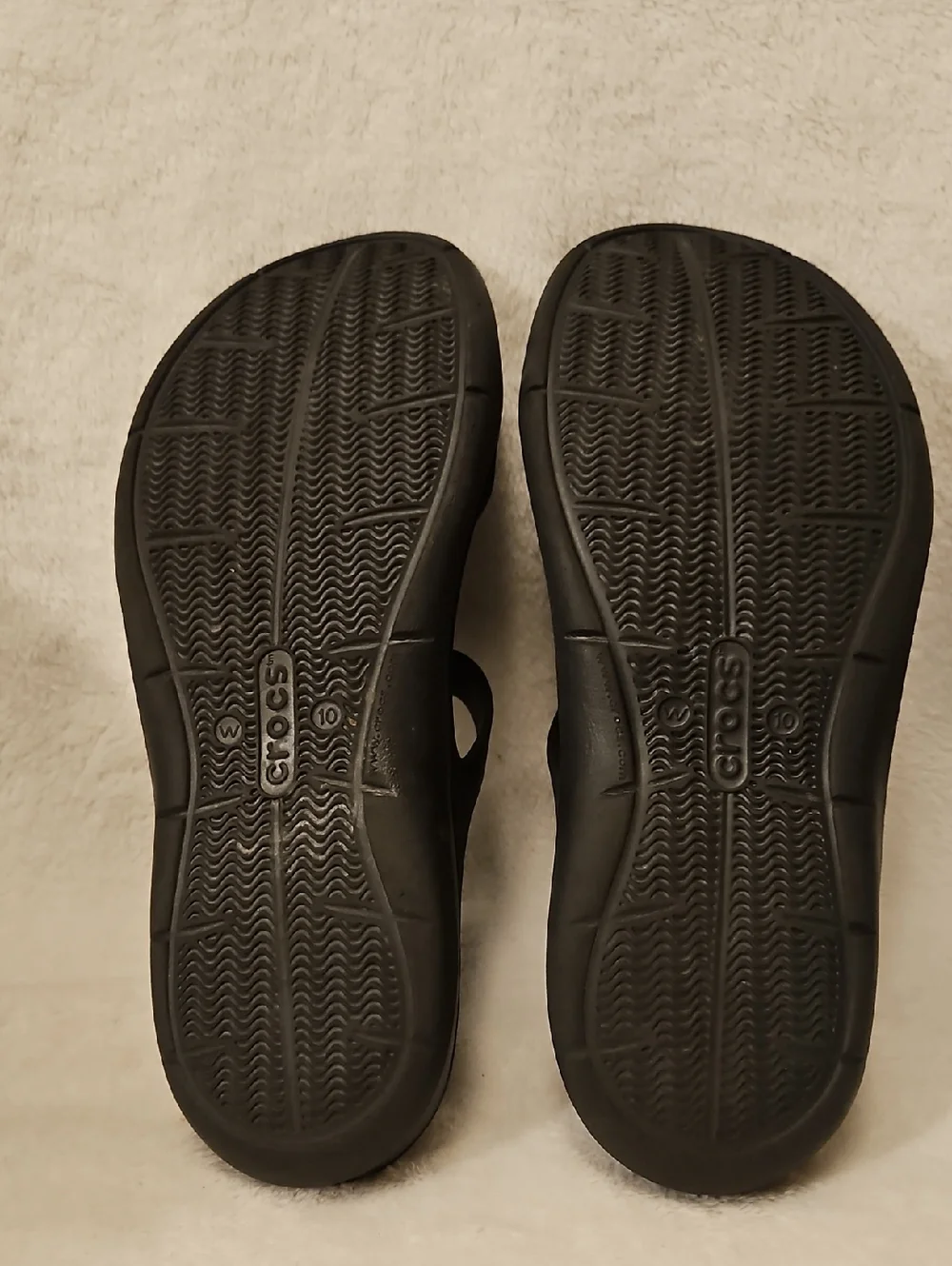CROCS Black Dual-Strap Comfort Slides - Picture 2 of 5